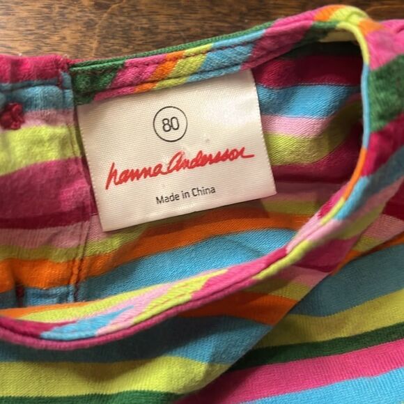 Hanna Andersson Horizontal Stripe/Floral Long Sleeve Dress, size 18-24 months - Picture 5 of 11